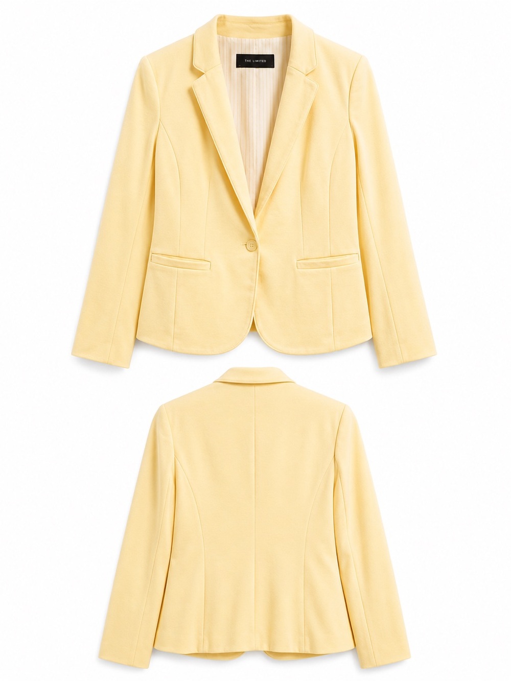 The Limited Pale Yellow Single-Button Blazer